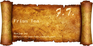 Friss Tea névjegykártya